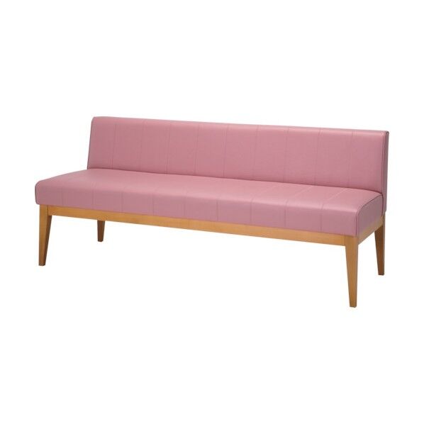 木脚ロビーチェア 2人用背付 ピンク MBC-1815WD58-PI 1点