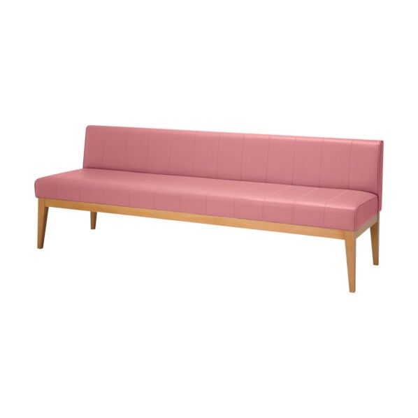 木脚ロビーチェア 3人用背付 ピンク MBC-1818WD58-PI 1点