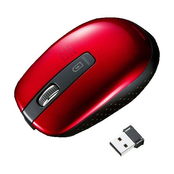 充電式ワイヤレスブルーLEDマウス MA-WBL118R 1点