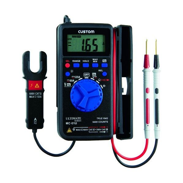 AC/DCクランプ付デジタルマルチメータ 黒 W81×H130×D24mm MC-01U 1点