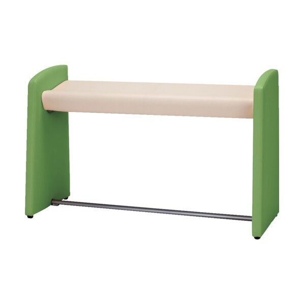 ハイチェア120 座アイボリー 脚ライトグリーン MBC-ST-120-IV-LGR 1点