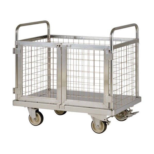 フットブレーキ付 金網付台車 SUSφ125ウレタン車 MD-9060D-FB 1点