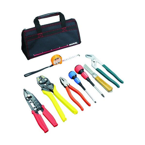 マーベル 電気工事士技能試験工具7点セット+VAストリッパー バッグタイプ