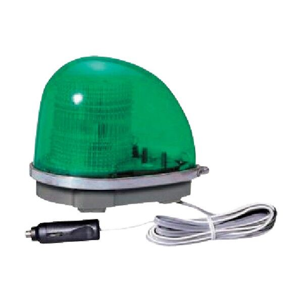小糸製作所 緑色丸型警光灯 2N型 フェライトマグネットタイプ (シガーライタープラグ付) 12V MFL-2NBG 1点...