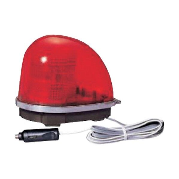 赤色丸型警光灯 2N型 フェライトマグネットタイプ (シガーライタープラグ付) 12V MFL-2NBR 1点