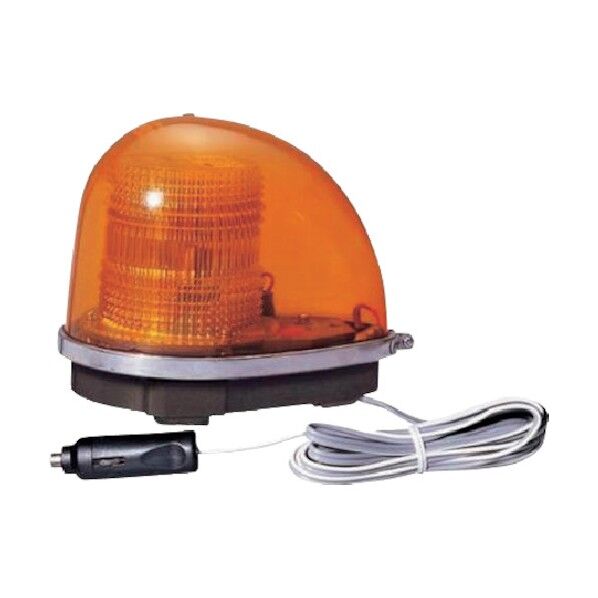 黄色丸型警光灯 2N型 フェライトマグネットタイプ (シガーライタープラグ付) 12V MFL-2NBY 1点