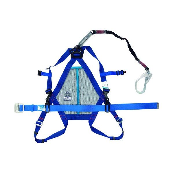 ミドリ安全 メッシュハーネス 伸縮式ランヤード 胴ベルト付 MHF-600-AS-NV-M 240 x 235 x 130 mm MHF-600-AS-NV-M 1個
