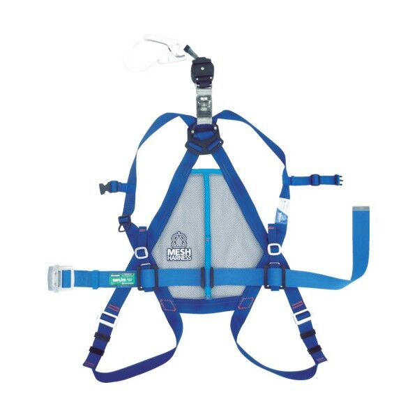 メッシュハーネス安全帯（巻取り式ランヤード・胴ベルト） 230 x 240 x 135 mm MH600N-AS-OH-M 1点