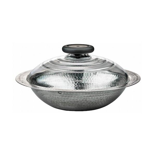 フタがガラスのIH対応ステンレス鍋23雪平