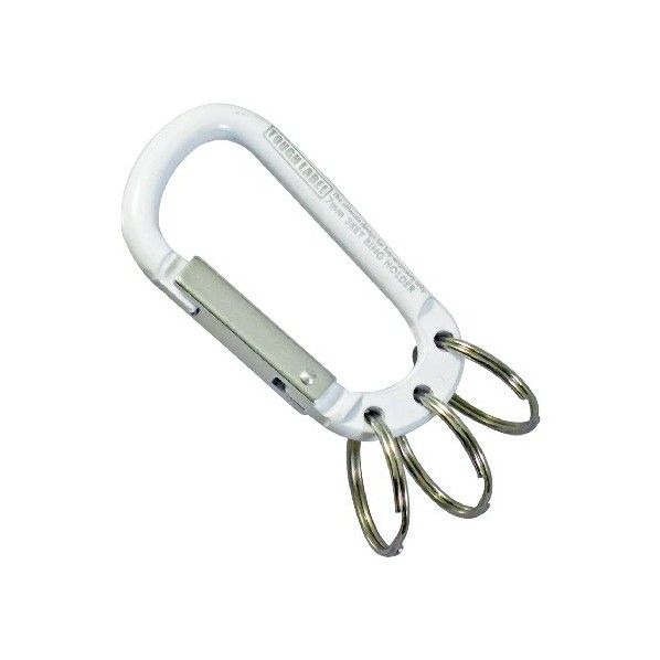 TLカラビナ&3キーリング ホワイト&シルバー 7mm VEX-151 1個