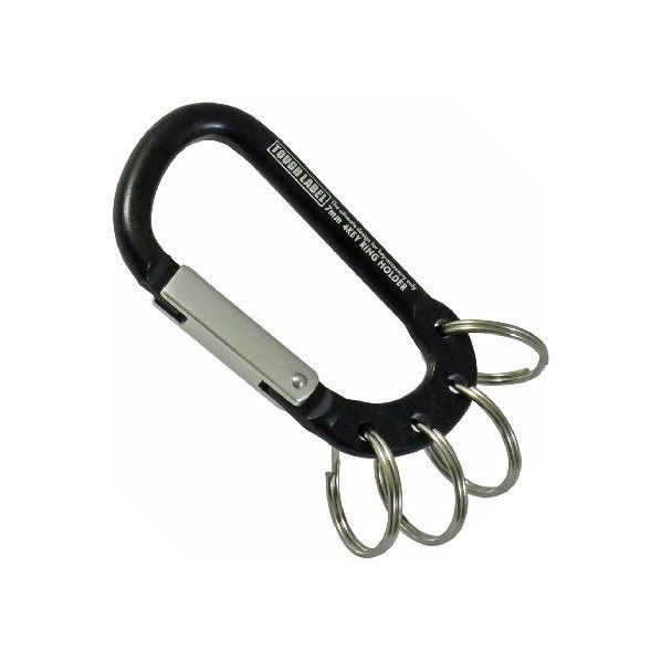 TLカラビナ&4キーリング ブラック&シルバー 7mm VEX-152 1個