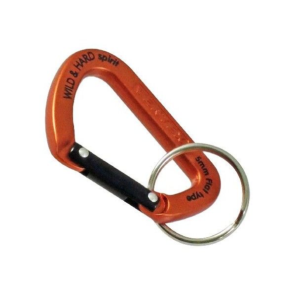 カラビナ フラット 5mm オレンジ&ブラック VEX-51 1個