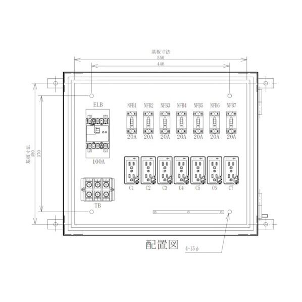 セフティー電気用品 仮設電灯分電盤 主幹100A 7回路 ML100-70 1点