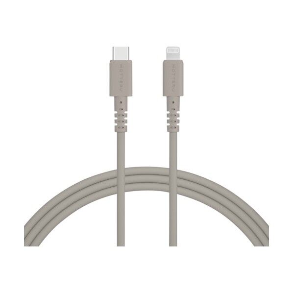 しなやかで絡まないシリコンケーブル 急速充電データ転送対応 USB-C to Lightning MOT-SCBCLG200-GY 1点
