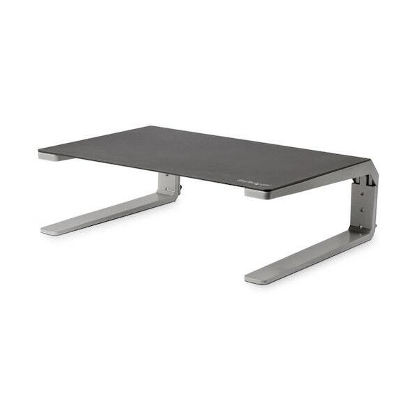 パソコンモニター台/32インチモニター対応/3段階調整/耐荷重10kg ブラック&シルバー 長さ405mm×幅305mm×高さ125mm MONSTND 1台