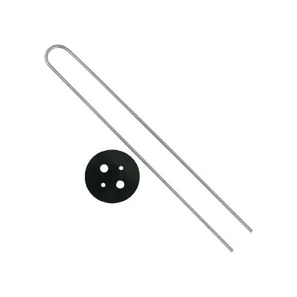 ヘアピン(Uピン)杭 黒丸付 25cm 10セット