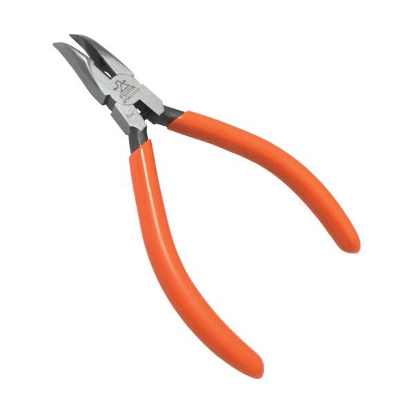 ミニテック縦曲りショートノーズラジオペンチ(バネ付・ギザなし)