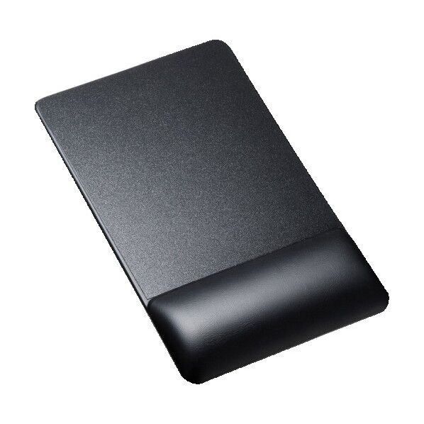 リストレスト付マウスパッド(レザー調、標準、ブラック) MPD-GELPNBK 1点