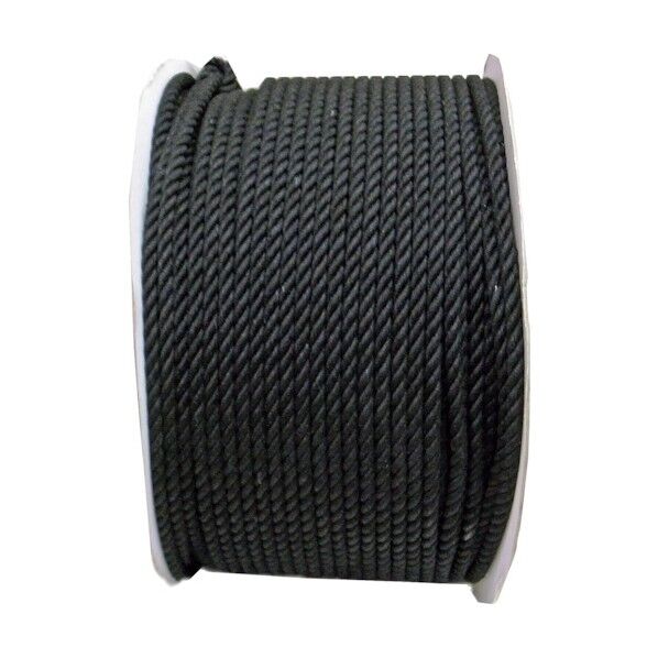 綿ロープドラム巻 黒 12mm×200m M-R-12X200BK-DR 1巻