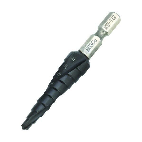 窒化チタンアルミコーティングステップドリル(2枚刃)