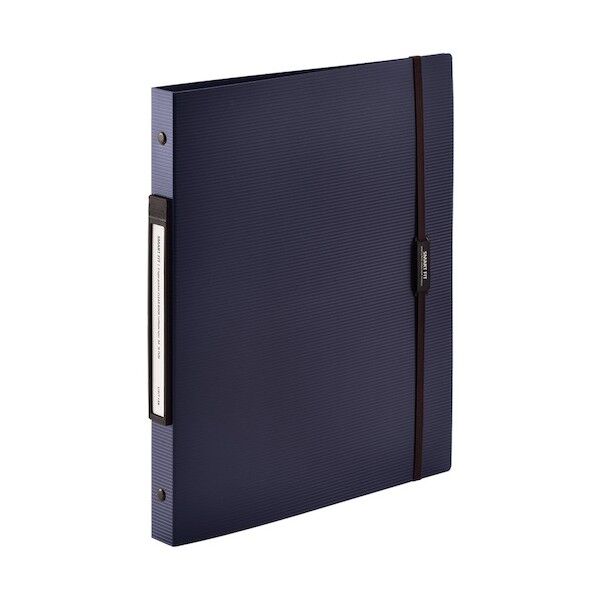 LIHIT LAB. SMART FIT 2タイプポケットクリヤーブック交換式 260×25×314mm ネイビー N7520-11 1点