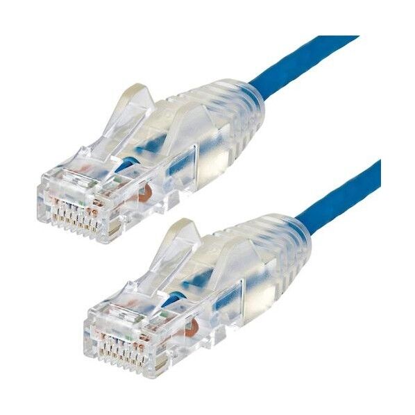 カテゴリ6(CAT6)LANケーブル/50cm/ブルー/極細 ツメ折れ防止 N6PAT50CMBLS 1本