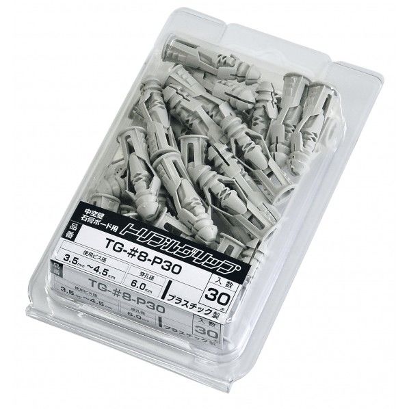 トリプルグリップ TGタイプ 使用ビス径φ3.5~4.5 全長30mm 1パック(30本入) 縦70×横117×高さ20mm TG-#8-P30 30本