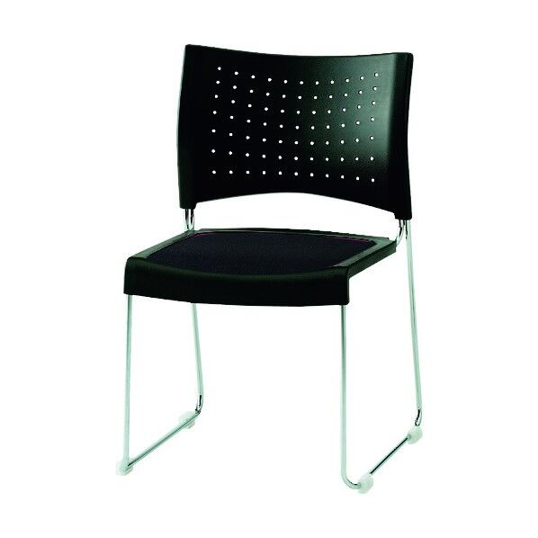 スタッキングチェア ステンレス脚 座部布張り