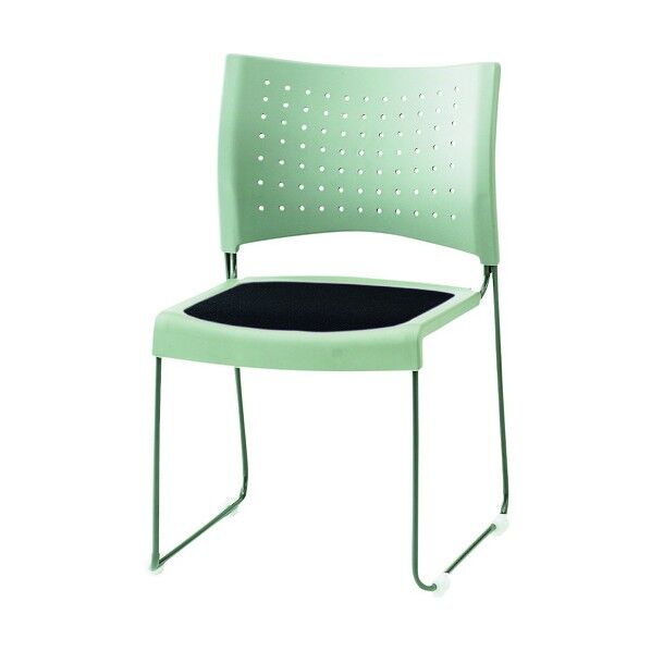 スタッキングチェア ステンレス脚 座部布張り