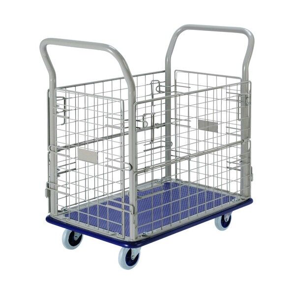 小型スチール台車 金網付
