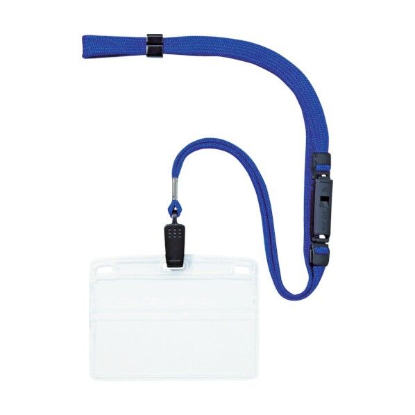 吊り下げ名札クリップ式ソフトヨコ名刺ホイッスル付１０枚青