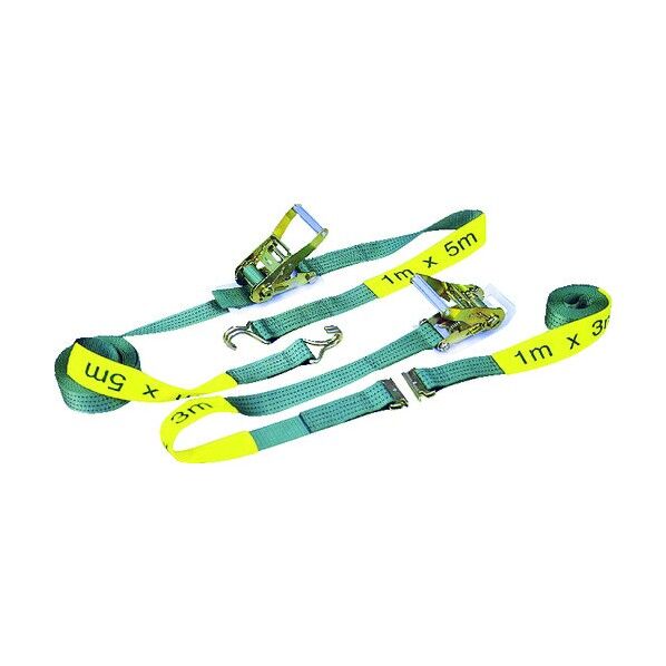 ラッシングベルト(ベルト荷締機)ナローフック付 335 x 182 x 131 mm NK-BL50DJ-7 1点