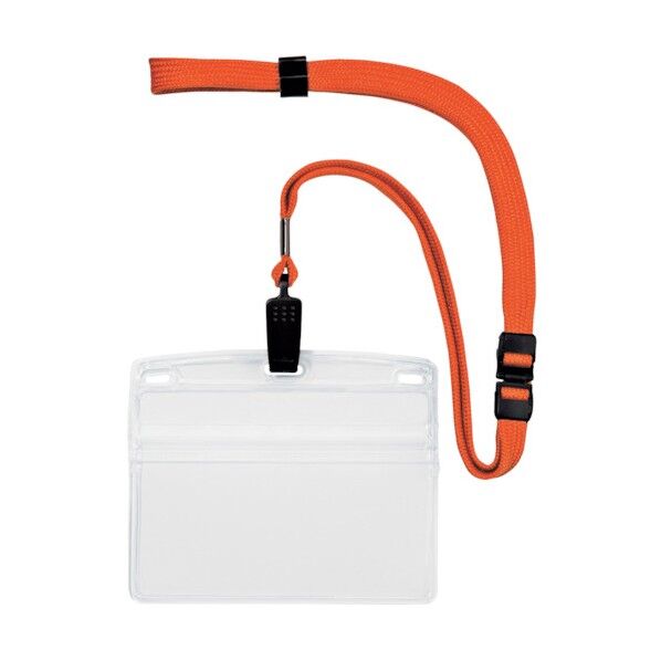 吊り下げ名札 クリップ式 ソフトヨコ特大 10枚入 橙 NL-21-RG 10枚