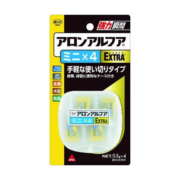 瞬間接着剤 アロンアルフア EXTRA ミニ×4 180 x 100 x 15 mm 0.5g NO.04611 4本