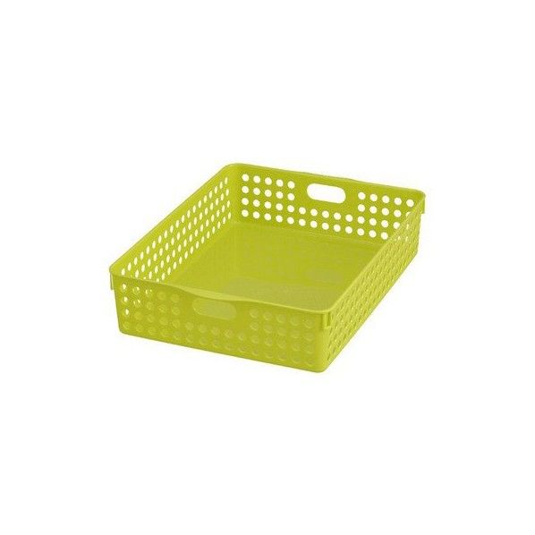 ストックバスケット A4 グリーン (使用時)幅26.4×奥行35.3×高さ8.1Hcm 1個