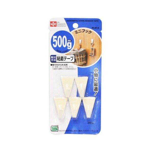 粘着テープ取付ミニフック 5個入