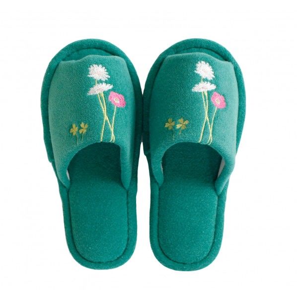 ボタニカルガーデン スリッパ グリーン 幅23.5×奥行27.5×高さ9cm 1個