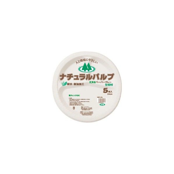 ナチュラルパルププレート仕切付 5枚