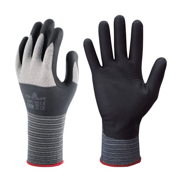 発泡ニトリルゴム背抜き手袋 No.381 マイクログリップ(タグ付き)