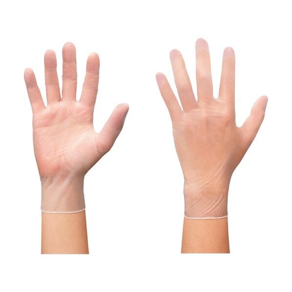 ビニ-ル使い捨て手袋 NO809 ビニ-ル手袋 粉なし XSサイズ 半透明 1箱 NO809-XS 100枚