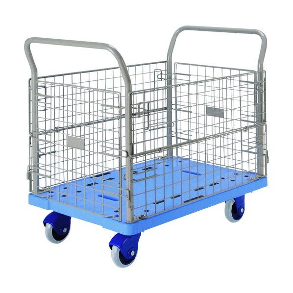 大型環境静音樹脂台車 金網付