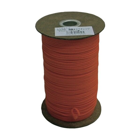 ナイロン江戸打ち紐極細ボビン巻 オレンジ 2mm×150m 1巻