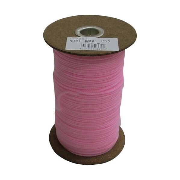 極細ナイロン江戸打ちひも ボビン巻 ピンク 2mm×150m NRED2-PIK 1巻