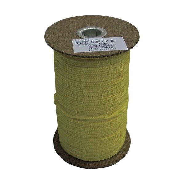 極細ナイロン江戸打ちひも ボビン巻 黄 2mm×150m NRED2-YEL 1巻