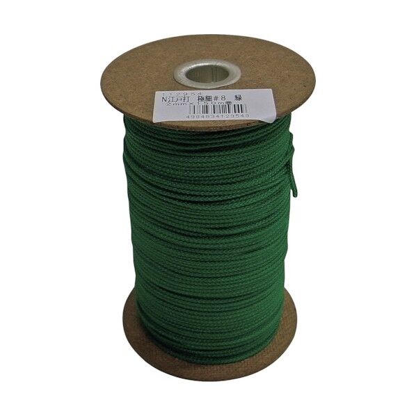 極細ナイロン江戸打ちひも ボビン巻 緑 2mm×150m NRED2-GRN 1巻