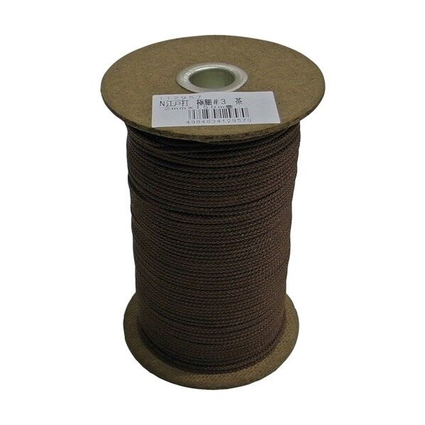 極細ナイロン江戸打ちひも ボビン巻 茶 2mm×150m NRED2-BR 1巻