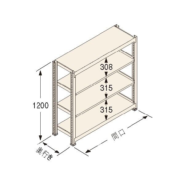 中量ラック Kタイプ150KG GSN-K1212A4R 1台