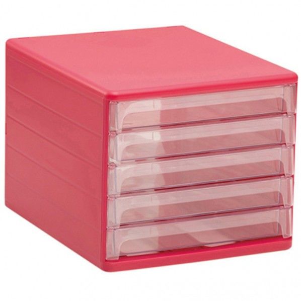 レターケース5段 カラータイプ ピンク (使用時)幅280×奥行344×高さ246mm SH-L5 1個