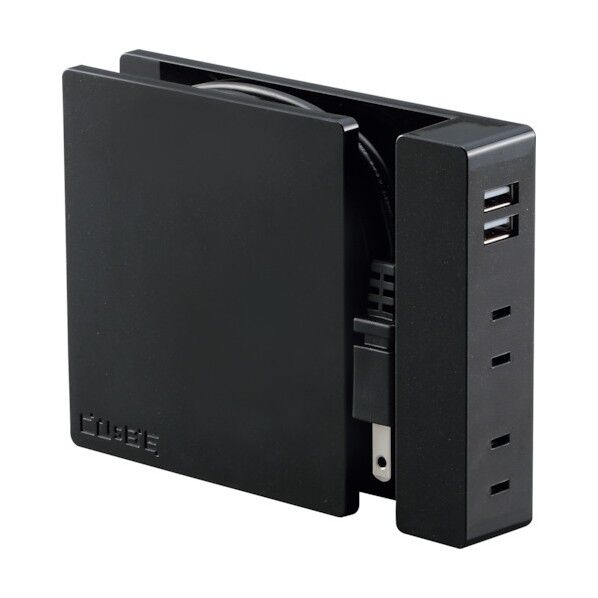 USBポート付延長コード キュービー