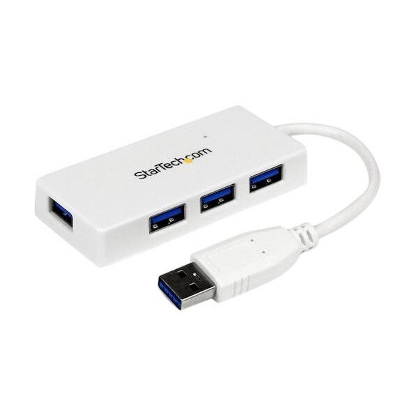 USBハブ/USB 3.0/4ポート Type-A/バスパワー/ホワイト/ノートパソコン対応/ポータブル ST4300MINU3W 1個